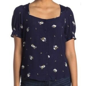 NEW Elodie Anthroplogie Floral Button Down Top XL